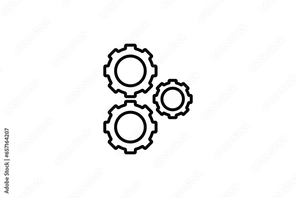 Poster gears icon. icon related to business. suitable for web site design, app, ui, user interfaces. line i