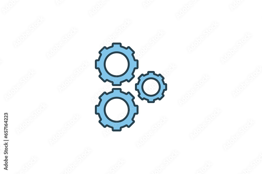Poster gears icon. icon related to business. suitable for web site design, app, ui, user interfaces. flat l