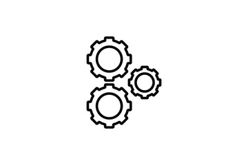 Gears Icon. Icon related to Business. Suitable for web site design, app, UI, user interfaces. Line icon style. Simple vector design editable