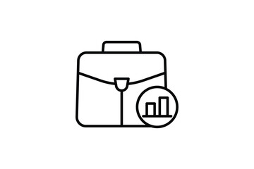 Briefcase Icon. Icon related to Business. Suitable for web site design, app, UI, user interfaces. Line icon style. Simple vector design editable