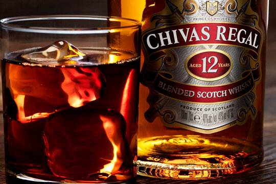 A bottle of whiskey Chivas regal
