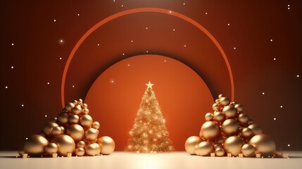 Fototapeta premium christmas tree and candle