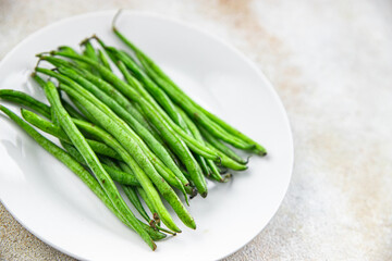 raw green beans fresh bean pod healthy eating cooking appetizer meal food snack on the table copy space food background rustic top view