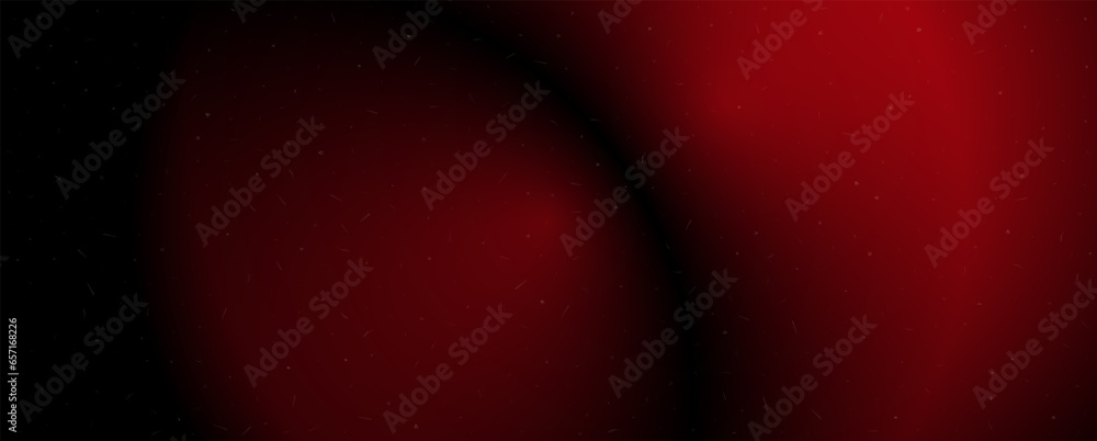 Poster WebBackground with trendy gradient and noise. Red and black colors. Glare from lenses, overlay texture. Vector banner with dust and smooth color transition.