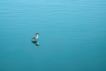 Fototapeta na wymiar seagull on the water,generative ai