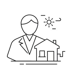 The Realtor icon featuring a professional with a house symbolizes real estate expertise and a trusted advisor in property transactions