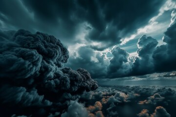 A dramatic storm cloud formation in the sky - obrazy, fototapety, plakaty