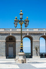 Fototapeta premium Visiting Royal Palace of Madrid on summer sunny day in Madrid, Spain