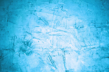 Beautiful original wide format background image in blue tones of the surface with the texture of cement wall for design or creative work.