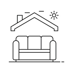 The bedroom icon symbolizes a cozy retreat and the comfort of a well-designed sleeping space Icon