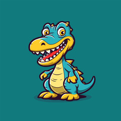 Cute crocodile cartoon mascot. Vector illustration for your design.