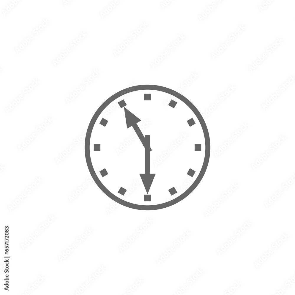Poster simple clock icon isolated on transparent background