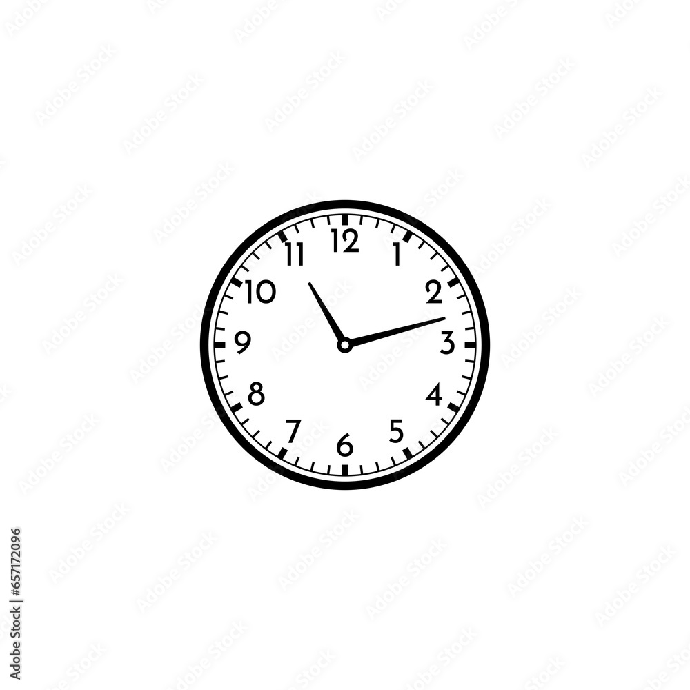 Poster simple clock icon isolated on transparent background