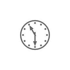 Simple clock icon isolated on transparent background