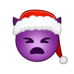 Christmas angry face with horns Large size of yellow emoji smile