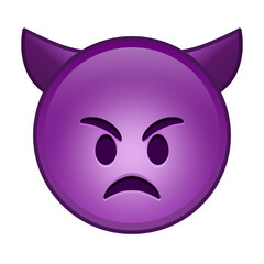 Angry face with horns Large size of yellow emoji smile