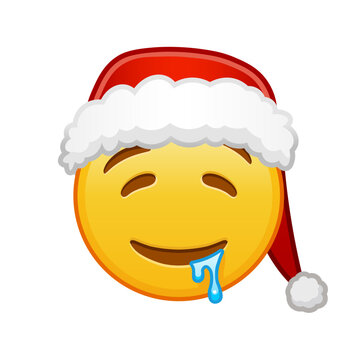 recommend clip art: Christmas drooling face Large size of yellow emoji smile