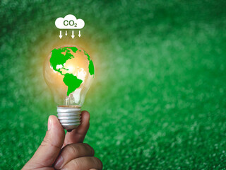 CO2 emission reduction concept, clean and friendly environment without carbon dioxide emissions....
