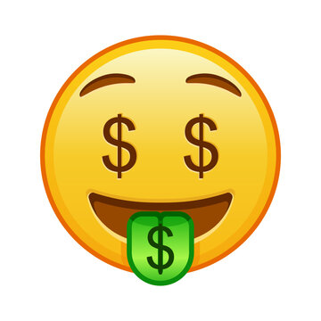 recommend clip art: Money-mouth face Large size of yellow emoji smile