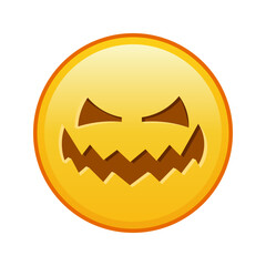 Scary halloween face Large size of yellow emoji smile