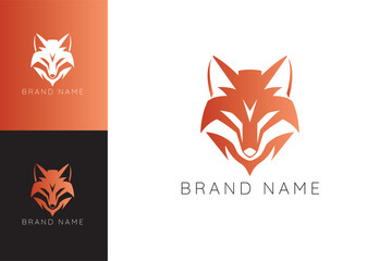 Obraz premium Logo tête de renard, orange. Logo sur fond blanc, couleur et noir. Vecteur, illustration pour logotype. Société, entreprise, marque. 
