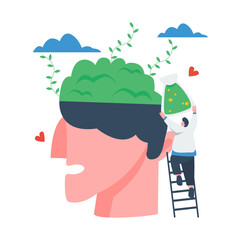 problematic solution of world mental health day illustration