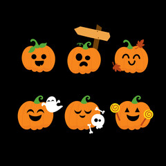 Cute Pumpkins Illustration 