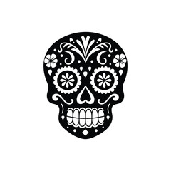 Day of The Dead sugar skull outline tattoo