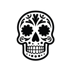 Day of The Dead sugar skull outline tattoo