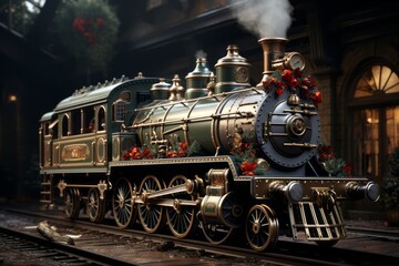 Naklejka premium christmas train