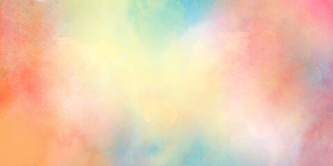 Vector watercolor art background with watercolor splashes, Abstract horizontal background designed with colorful splashes of watercolor, The color splashing in the paper for any creative design.