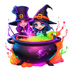 Halloween Clipart Design, Happy Halloween Day Clipart, Halloween Day composition, Generative AI
