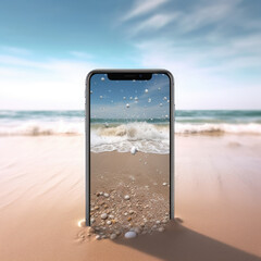 Simple Phone Mobile Device Mockup.Background
