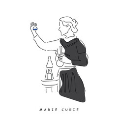 vector art of Manahel thabet who is a mathematician . Empowered muslim women. Women's day concept art.
