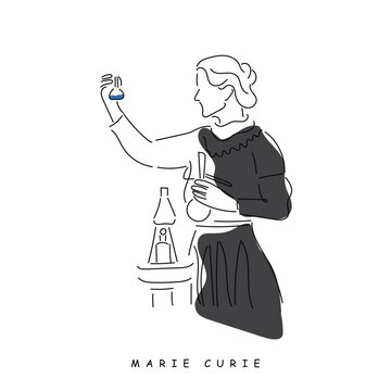 vector art of Manahel thabet who is a mathematician . Empowered muslim women. Women's day concept art.
