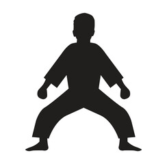 young male karate kata vector
