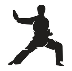 Karate Boy Vector Silhouette young karate boys silhouettes, hand drawn vector illustration