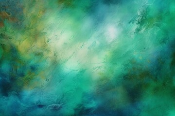 An abstract artwork featuring blue and green colors with a dreamy texture, perfect as a background wallpaper. Generative AI