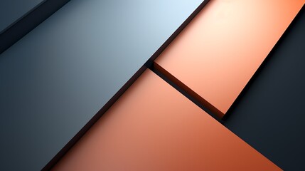 Abstract 3d modern geometric background with grey, blue, and orange color