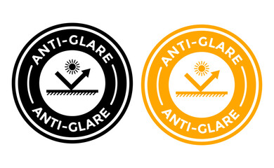 Anti glare vector badge template. This design use sun symbol. SUitable fou industrial and business.