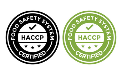 HACCP vector badge template. This design use round shape. Suitable for food industrial.