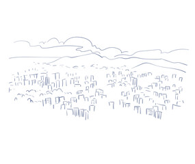 Sapporo Hokkaido Japan vector sketch city illustration line art sketch