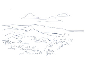 Sapporo Hokkaido Japan vector sketch city illustration line art sketch