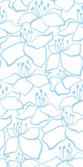 floral meadow doodle Scandinavian seamless pattern design fabric printing monochrome stylish modern textured