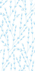 leaves doodle Scandinavian seamless pattern design fabric printing monochrome stylish modern textured
