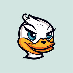 Duck Logo Design. Simple Icon Duck Vector Template