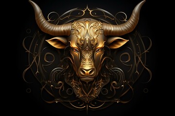 Symbol representing the Taurus zodiac sign. Generative AI - obrazy, fototapety, plakaty