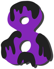 Groovy Retro Slime Number 8