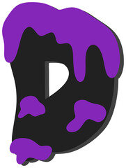 Groovy Retro Slime Uppercase Letter D