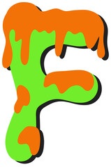 Groovy Retro Slime Uppercase Letter F